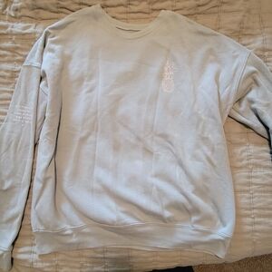 Love Fitness Apparel Light Green Crewneck Sweater with Pineapple Embroidery